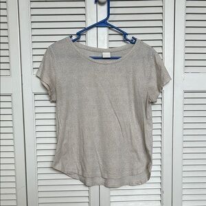 H&M Cream and Black Polka-dot Cap Sleeve T-Shirt